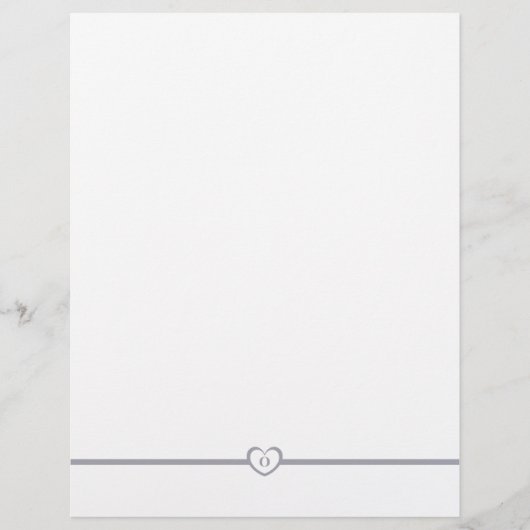 Eenvoudig elegante monogrammed Stationery - Zilver (Voorkant)