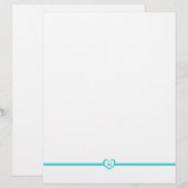 Eenvoudig elegante monogrammen - Blauwgroen (Voorkant / Achterkant)