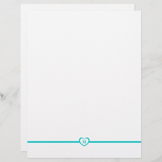 Eenvoudig elegante monogrammen - Blauwgroen (Voorkant / Achterkant)