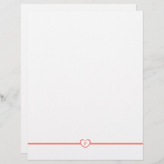 Eenvoudig elegante monogrammen - Peach (Voorkant / Achterkant)