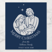 Eenvoudig elegante nativiteit, prettig kerstfeest wijn etiket (Enkel label)