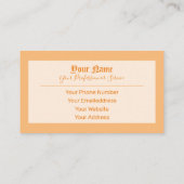 Eenvoudig elegante oranje oude letters visitekaartje (Achterkant)