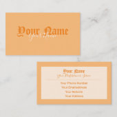 Eenvoudig elegante oranje oude letters visitekaartje (Voorkant / Achterkant)