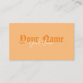 Eenvoudig elegante oranje oude letters visitekaartje