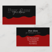 Eenvoudig elegante oude zwarte en bordeaux golven visitekaartje (Voorkant / Achterkant)