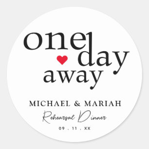 Eenvoudig Elegante Proefhuwelijksdiner Een Dag Ver Ronde Sticker