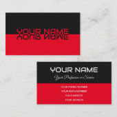 Eenvoudig elegante reflectienaam voor zwarte en be visitekaartje (Voorkant / Achterkant)