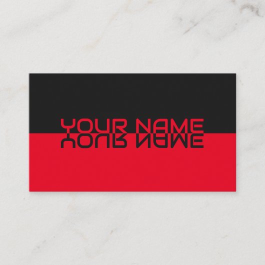 Eenvoudig elegante reflectienaam voor zwarte en be visitekaartje (Voorkant)