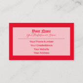 Eenvoudig elegante rode oude letters visitekaartje (Achterkant)
