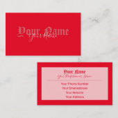 Eenvoudig elegante rode oude letters visitekaartje (Voorkant / Achterkant)