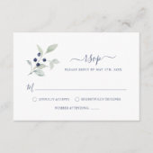 Eenvoudig elegante sage marine botanische bruiloft informatiekaartje (Voorkant)