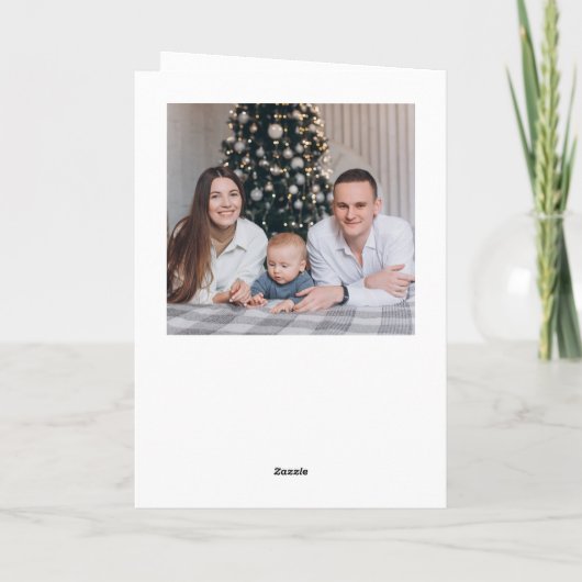 Eenvoudig elegante stijlvolle 2 FOTO-kerstgroet Feestdagen Kaart (Achterkant)