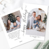 Eenvoudig elegante stijlvolle 2 FOTO-kerstgroet Feestdagenkaart