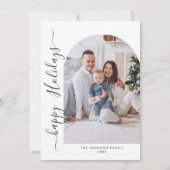 Eenvoudig elegante stijlvolle 2 FOTO-kerstgroet Feestdagenkaart (Voorkant)