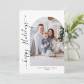 Eenvoudig elegante stijlvolle 2 FOTO-kerstgroet Feestdagenkaart (Staand voorkant)