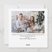 Eenvoudig elegante stijlvolle 2 FOTO-kerstgroet Feestdagenkaart (Achterkant)