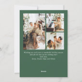 Eenvoudig elegante stijlvolle 4-FOTO kerstgroet Feestdagenkaart (Achterkant)