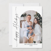 Eenvoudig elegante stijlvolle 4-FOTO kerstgroet Feestdagenkaart (Voorkant)