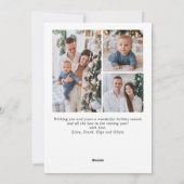 Eenvoudig elegante stijlvolle 4-FOTO kerstgroet Feestdagenkaart (Achterkant)