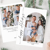 Eenvoudig elegante stijlvolle 4-FOTO kerstgroet Feestdagenkaart