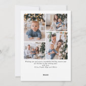 Eenvoudig Elegante Stijlvolle 5 FOTO Kerst Groet Feestdagenkaart (Achterkant)