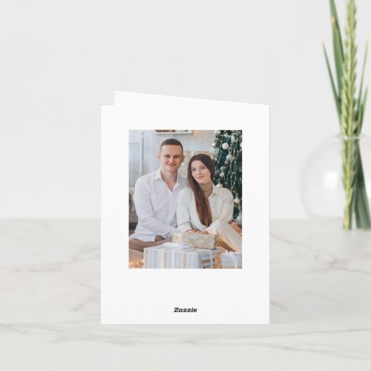 Eenvoudig elegante stijlvolle 5 FOTO-kerstgroet Feestdagen Kaart (Achterkant)