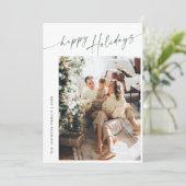 Eenvoudig elegante stijlvolle 5 FOTO-kerstgroet Feestdagenkaart (Staand voorkant)