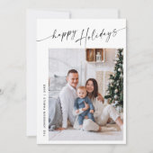 Eenvoudig elegante stijlvolle 5 FOTO-kerstgroet Feestdagenkaart (Voorkant)