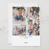 Eenvoudig elegante stijlvolle 5 FOTO-kerstgroet Feestdagenkaart (Achterkant)