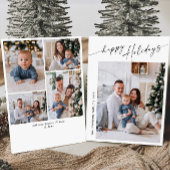 Eenvoudig elegante stijlvolle 5 FOTO-kerstgroet Feestdagenkaart