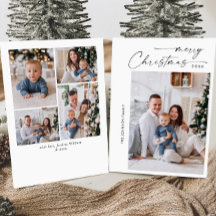 Eenvoudig elegante stijlvolle 5 FOTO-kerstgroet