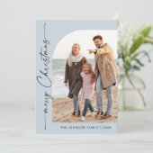 Eenvoudig Elegante Stijlvolle FOTO Kerst Groet Feestdagenkaart (Staand voorkant)