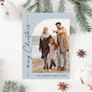 Eenvoudig Elegante Stijlvolle FOTO Kerst Groet Feestdagenkaart