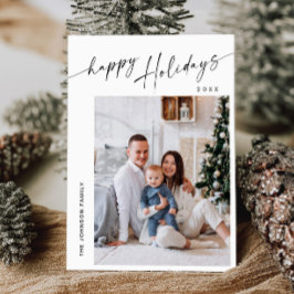 Eenvoudig elegante stijlvolle FOTO-kerstgroet Feestdagenkaart