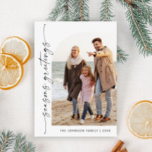 Eenvoudig elegante stijlvolle FOTO-kerstgroet