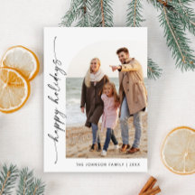 Eenvoudig elegante stijlvolle FOTO-kerstgroet