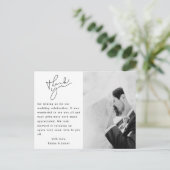 Eenvoudig elegante tekst Foto bruiloft Hartelijk d Briefkaart (Staand voorkant)