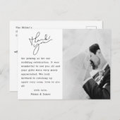 Eenvoudig elegante tekst Foto bruiloft Hartelijk d Briefkaart (Voorkant / Achterkant)