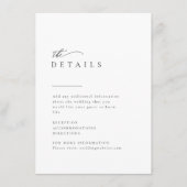 Eenvoudig elegante typografie Moderne bruiloft Det Informatiekaartje (Voorkant)