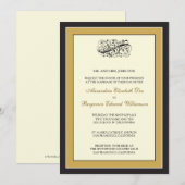 Eenvoudig elegante uitnodiging voor 5 x 7 zwart/go (Voorkant / Achterkant)