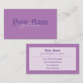 Eenvoudig elegante violette oude letters visitekaartje (Voorkant / Achterkant)