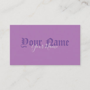 Eenvoudig elegante violette oude letters visitekaartje