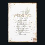 Eenvoudig elegante Waterverf Greenery Gold Wedding Kaart<br><div class="desc">Deze uitnodiging is simpelweg elegant met luxe typografie op een schone witte achtergrond en een doorschijnende bladsteel. Neutraal en klassiek. De toegevoegde faux goudversiering rond de perimeter maakt dit over-de-hoogste elegant. Rustic faux gold splotches accent en verfraai het mooie gevoel dat deze uitnodiging uitstraalt. Ideaal voor elk trouwthema. Eenvoud op...</div>