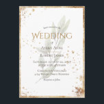 Eenvoudig elegante Waterverf Greenery Gold Wedding Kaart<br><div class="desc">Deze uitnodiging is simpelweg elegant met luxe typografie op een schone witte achtergrond en een doorschijnende bladsteel. Neutraal en klassiek. De toegevoegde faux goudversiering rond de perimeter maakt dit over-de-hoogste elegant. Rustic faux gold splotches accent en verfraai het mooie gevoel dat deze uitnodiging uitstraalt. Ideaal voor elk trouwthema. Eenvoud op...</div>