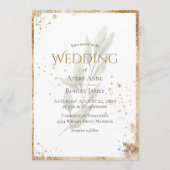 Eenvoudig elegante Waterverf Greenery Gold Wedding Kaart (Voorkant)