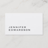 Eenvoudig elegante, witte, minimalistische profess visitekaartje (Voorkant)
