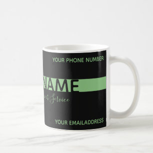 Eenvoudig elegante zwarte en groene streep busines koffiemok