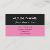 Eenvoudig elegante zwarte en roze reflectienaam visitekaartje (Achterkant)