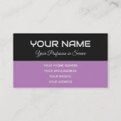 Eenvoudig elegante zwarte en violette reflectienaa visitekaartje (Achterkant)