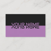 Eenvoudig elegante zwarte en violette reflectienaa visitekaartje (Voorkant)